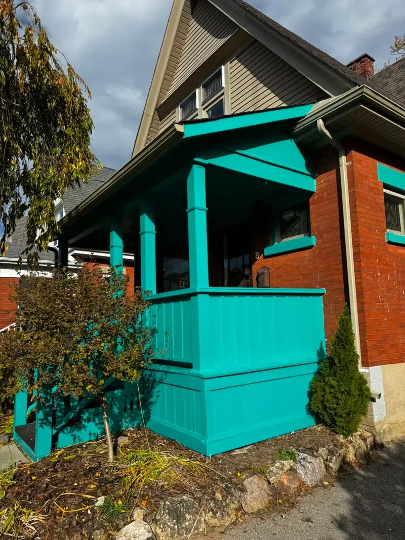 Finished exterior porch painting project